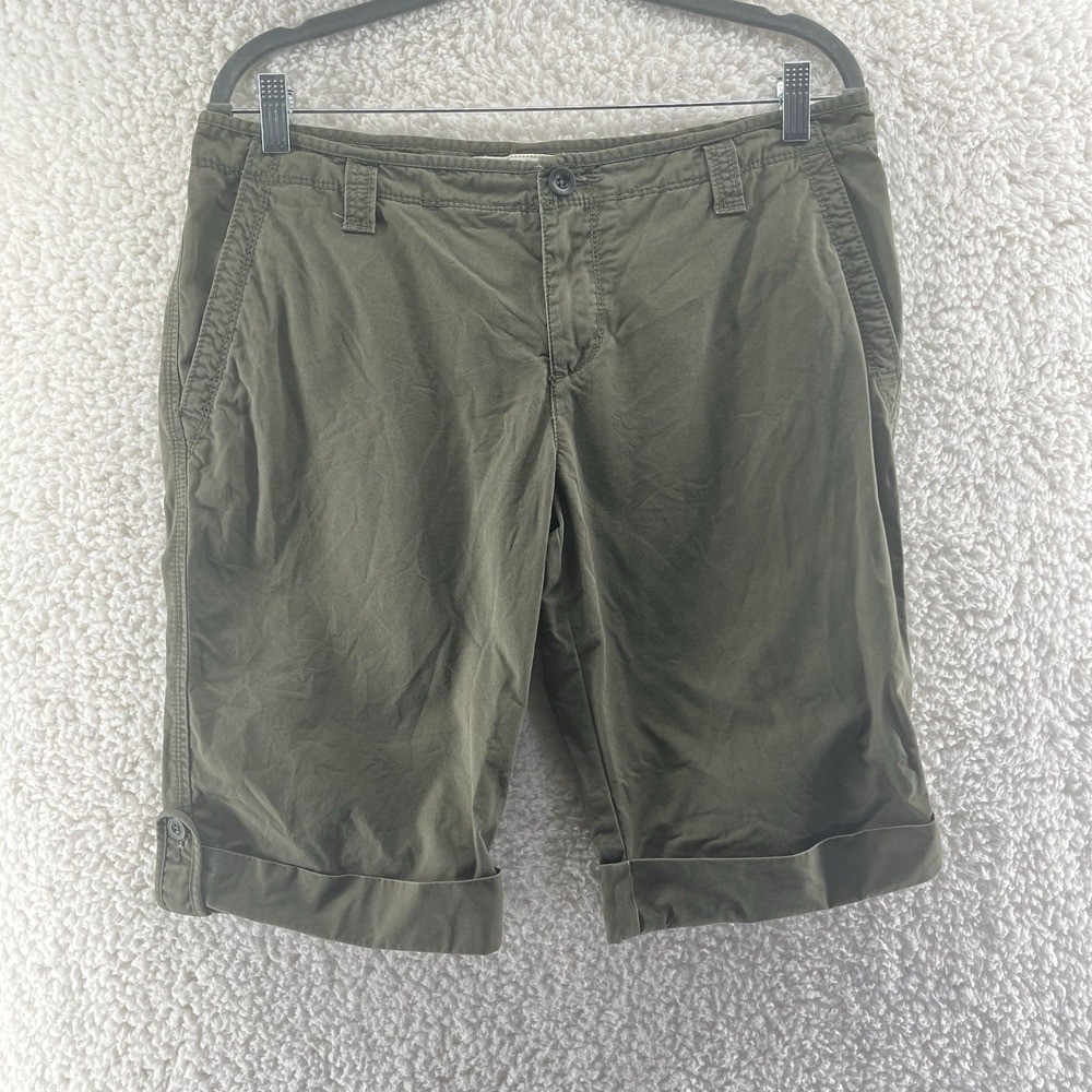 Y2K 90s Old Navy Women's Size 10 Low Rise Bermuda Shorts Green Vintage Preppy